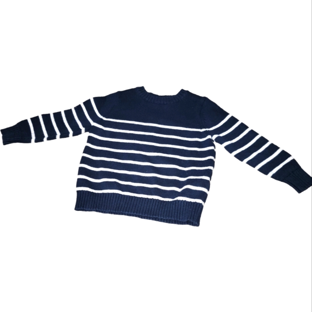 Long sleeve, navy blue with white stripes Old Navy sweater. Boys size 2T.